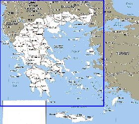 mapa de Grecia em ingles