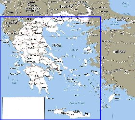 mapa de Grecia em ingles