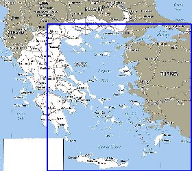 mapa de Grecia em ingles