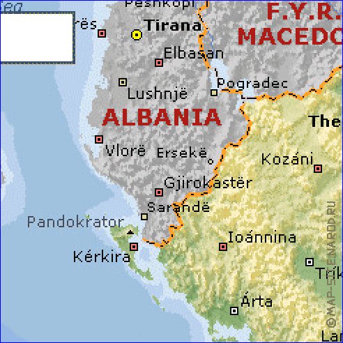 Fisica mapa de Grecia em ingles