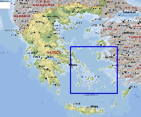 Fisica mapa de Grecia em ingles