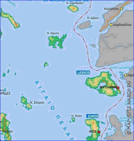 Fisica mapa de Grecia