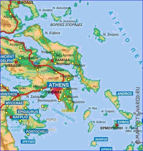 Fisica mapa de Grecia