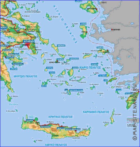 Fisica mapa de Grecia