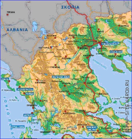 Fisica mapa de Grecia