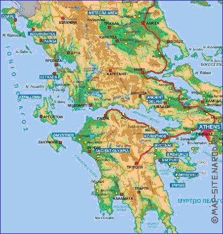 Fisica mapa de Grecia