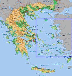 Physique carte de Grece