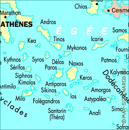 mapa de Grecia em frances