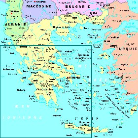 mapa de Grecia em frances