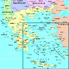 mapa de Grecia em frances