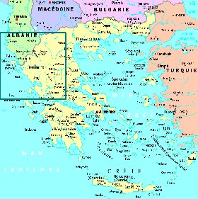 mapa de Grecia em frances