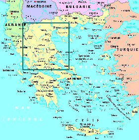 mapa de Grecia em frances