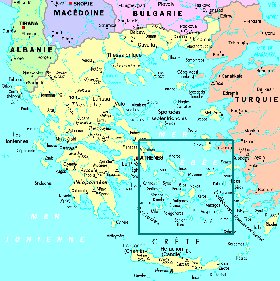 mapa de Grecia em frances