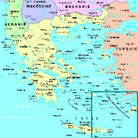 mapa de Grecia em frances