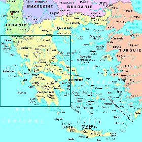 mapa de Grecia em frances