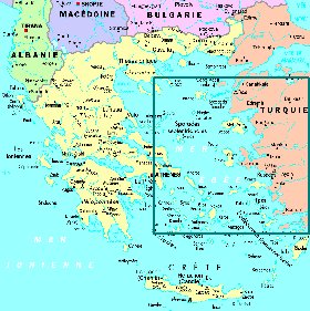 mapa de Grecia em frances