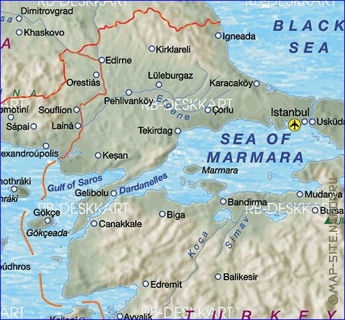 mapa de Grecia em alemao