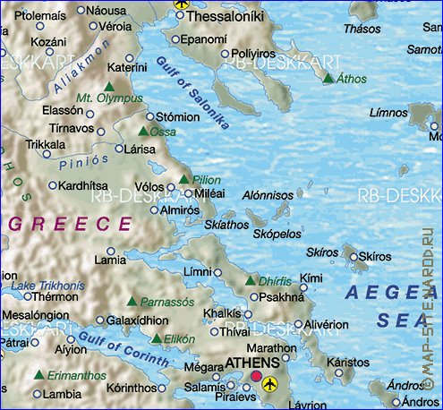 mapa de Grecia em alemao