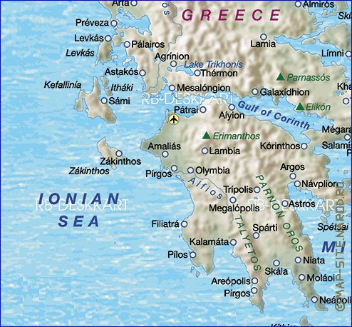 carte de Grece en allemand