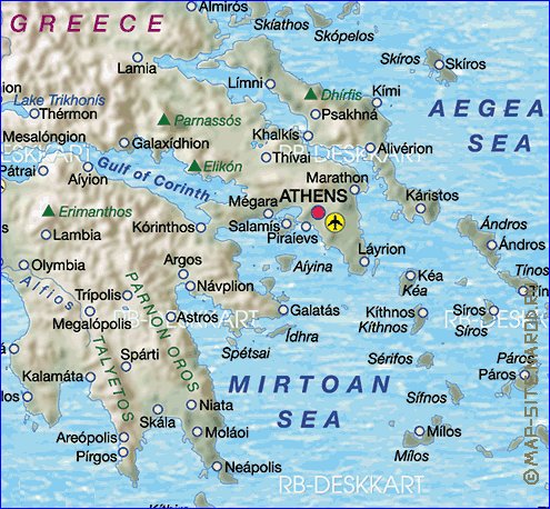 carte de Grece en allemand