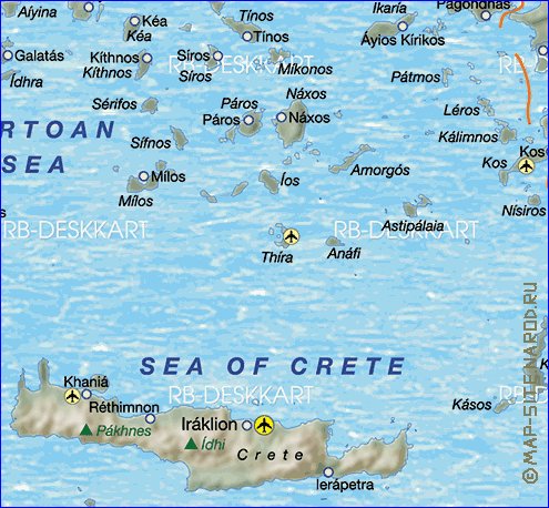 carte de Grece en allemand