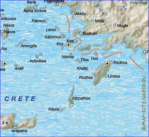 mapa de Grecia em alemao