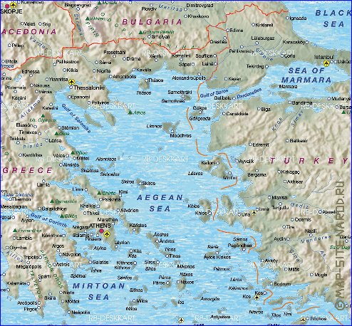 mapa de Grecia em alemao