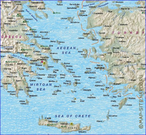 carte de Grece en allemand