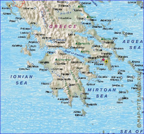 carte de Grece en allemand