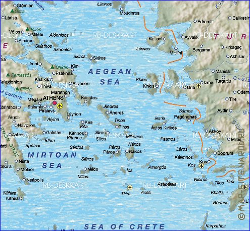 mapa de Grecia em alemao