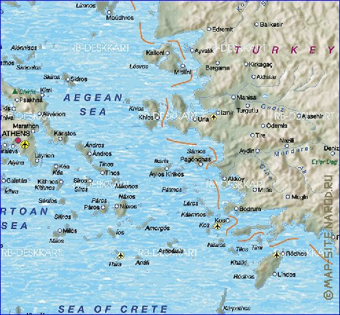 carte de Grece en allemand