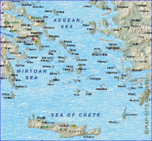 carte de Grece en allemand