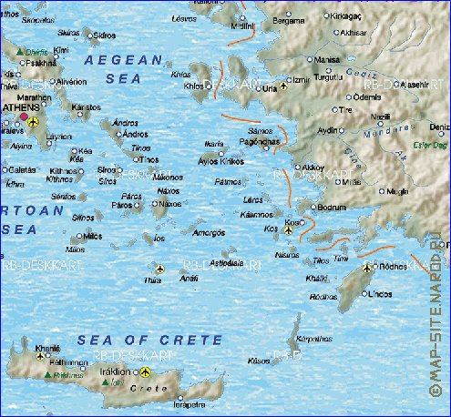 carte de Grece en allemand