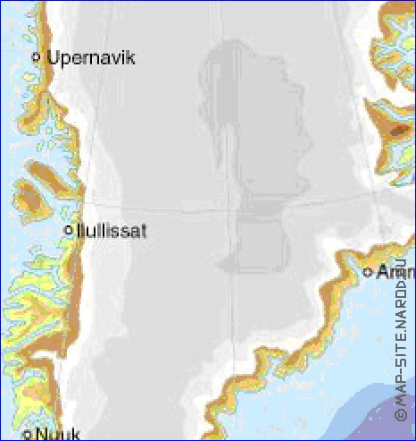 Fisica mapa de Gronelandia