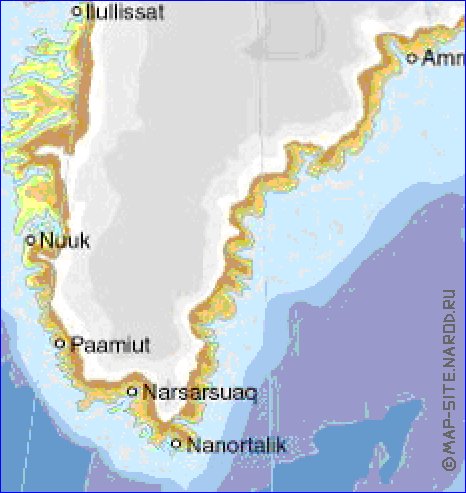 Fisica mapa de Gronelandia