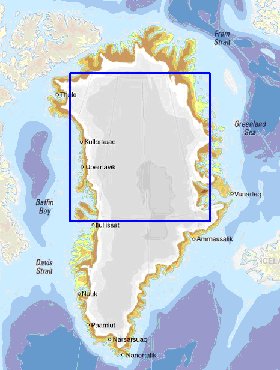 Physique carte de Groenland