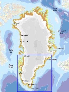 Fisica mapa de Gronelandia