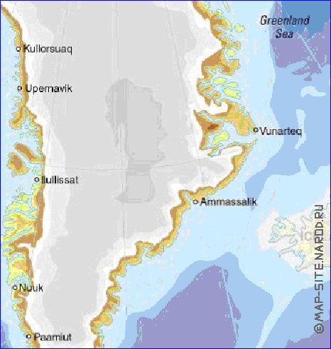 Fisica mapa de Gronelandia