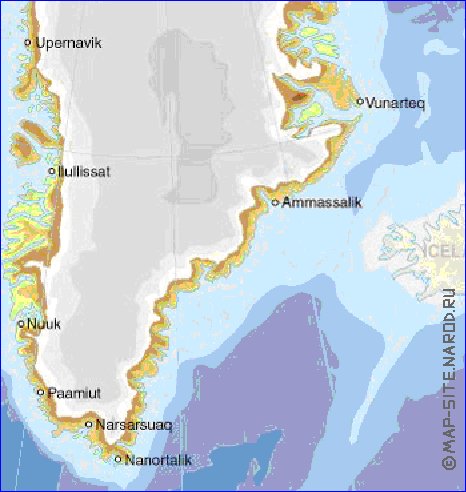 Fisica mapa de Gronelandia