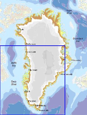 Fisica mapa de Gronelandia