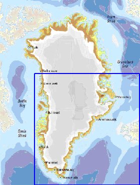 Fisica mapa de Gronelandia