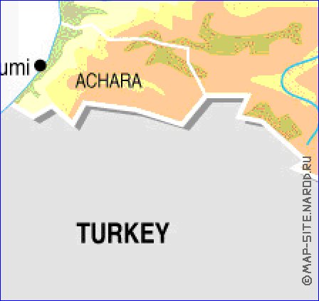 Fisica mapa de Georgia em ingles