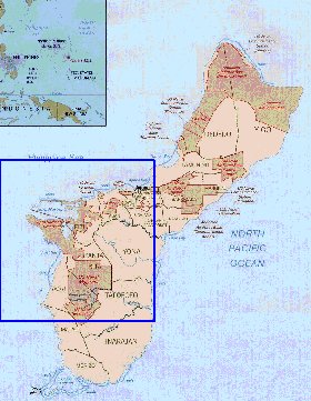 Administrativa mapa de Guam