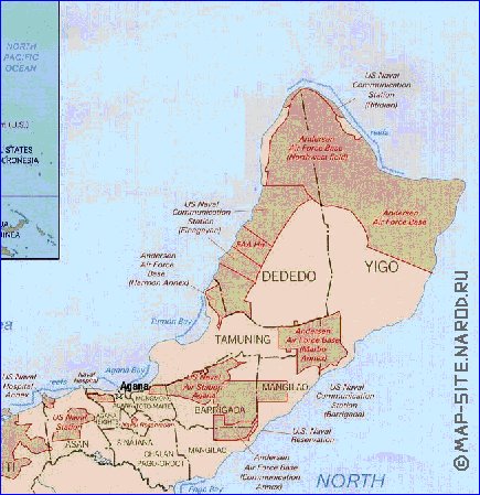 Administrativa mapa de Guam