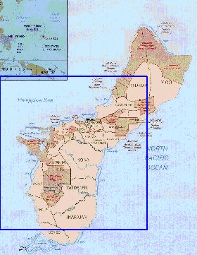 Administrativa mapa de Guam