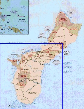 Administrativa mapa de Guam