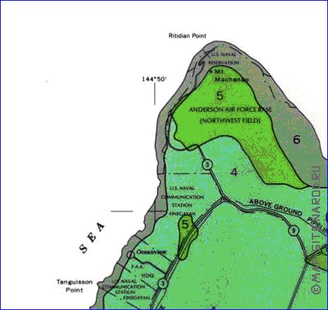 carte de Guam en anglais