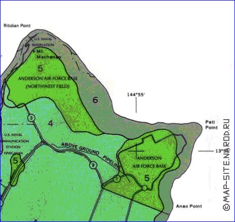 carte de Guam en anglais