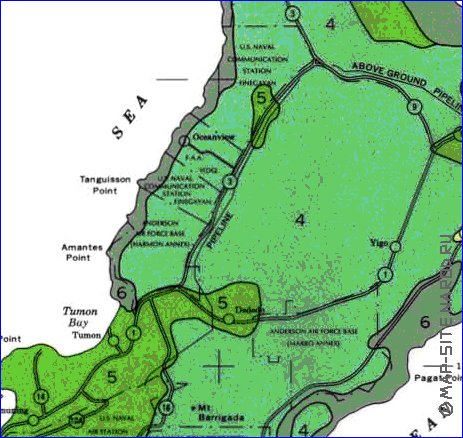 mapa de Guam em ingles