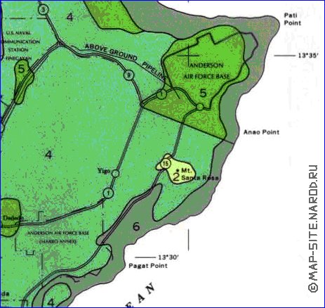 mapa de Guam em ingles